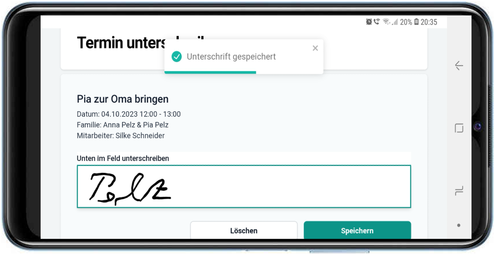 Unterschrift mobil